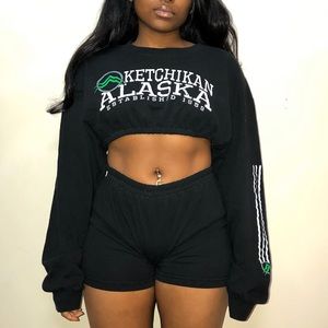 Comfy Black ‘KETCHIKAN ALASKA’ Set 🖤💚
